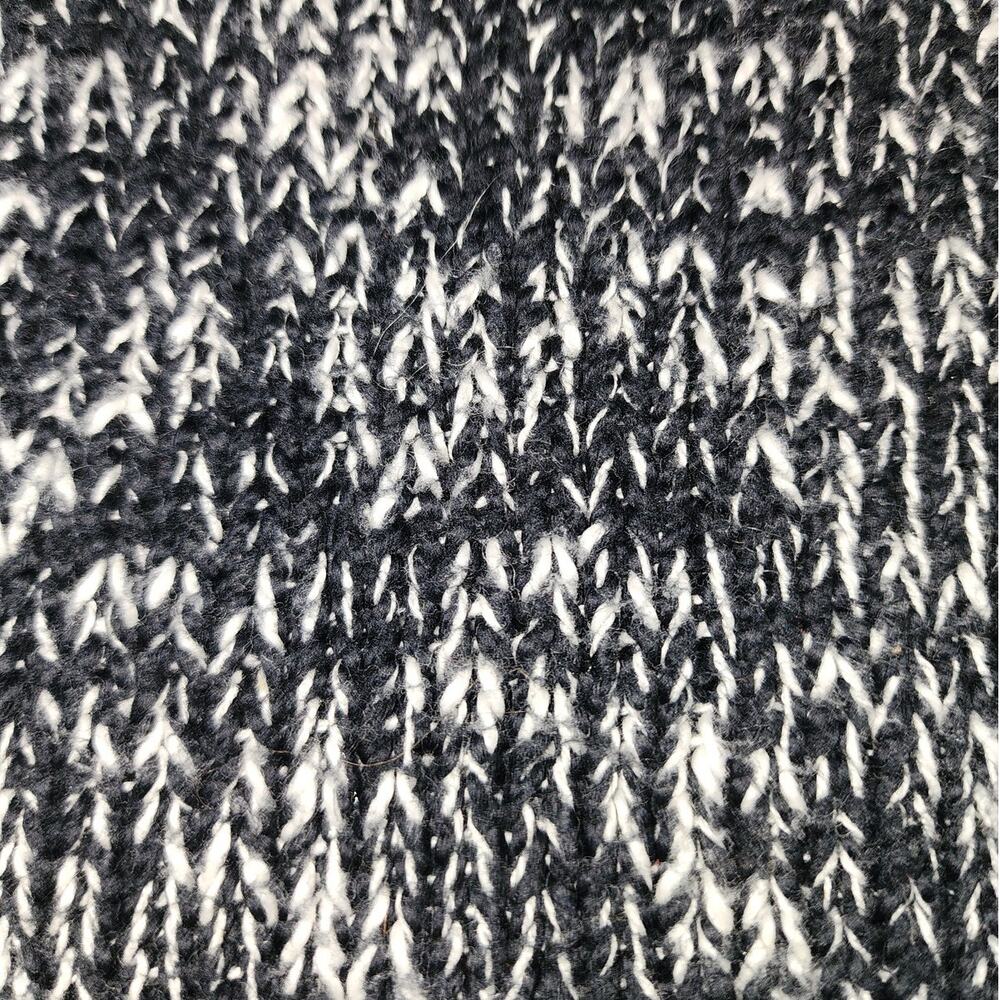 Eileen Fisher Black White Cropped Turtle Neck Organic Cotton Sweater Size Large - Picture 4 of 8